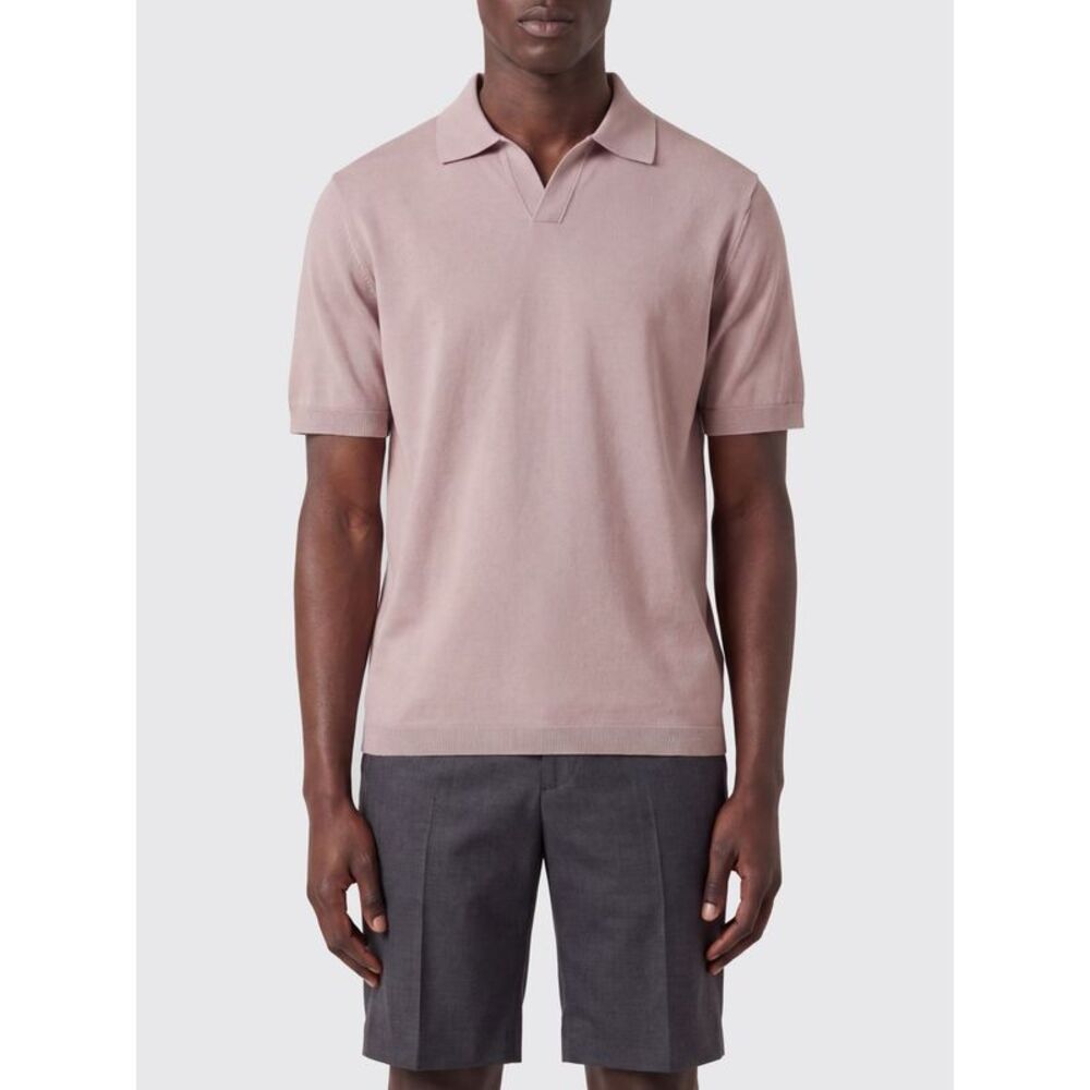 Short-Sleeved Herno Polo Shirt In Cotton With Classic Collar And V-Neck